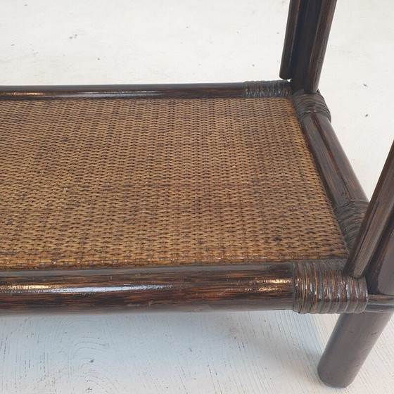 Image 1 of Italiaanse vintage salontafel van bamboe en rotan, jaren 1980