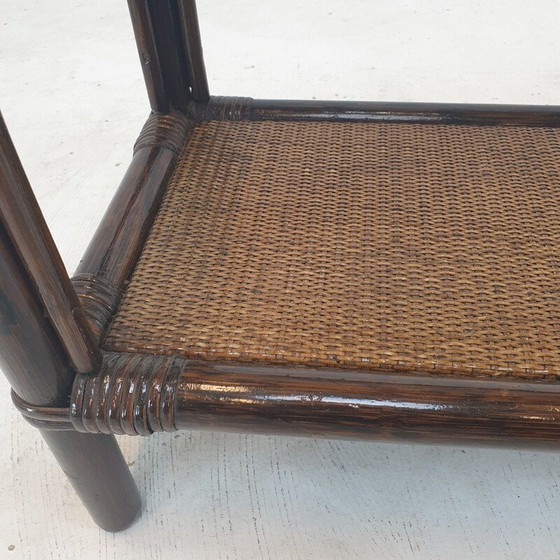 Image 1 of Italiaanse vintage salontafel van bamboe en rotan, jaren 1980