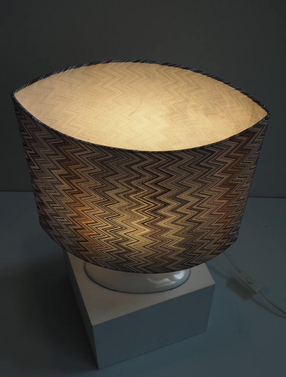 Image 1 of Vintage tafellamp/ schaduw Missoni stof