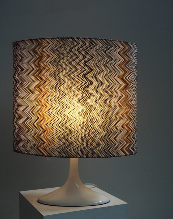 Image 1 of Vintage tafellamp/ schaduw Missoni stof