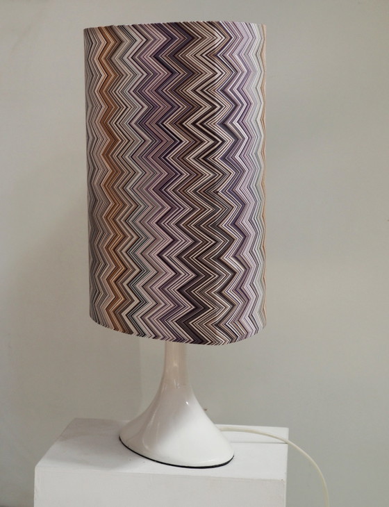 Image 1 of Vintage tafellamp/ schaduw Missoni stof