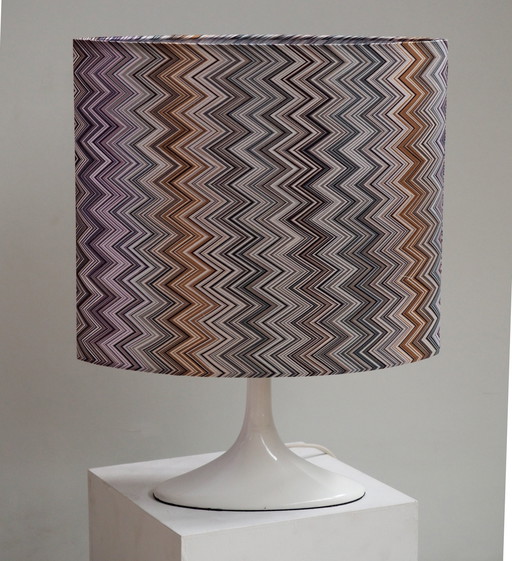 Vintage tafellamp/ schaduw Missoni stof