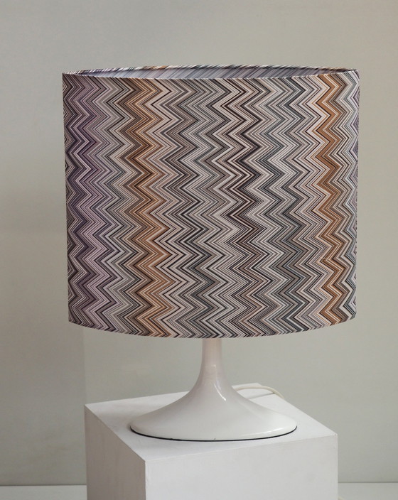 Image 1 of Vintage tafellamp/ schaduw Missoni stof