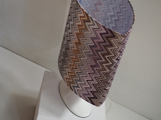 Image 1 of Vintage tafellamp/ schaduw Missoni stof