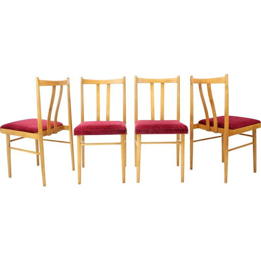 Set van 4 vintage eetkamerstoelen, Tsjecho-Slowakije 1970