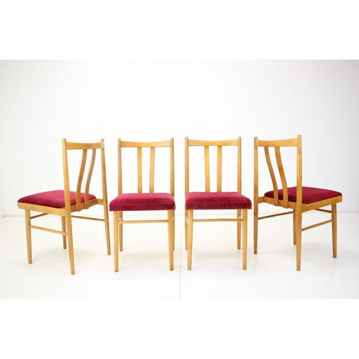 Set van 4 vintage eetkamerstoelen, Tsjecho-Slowakije 1970