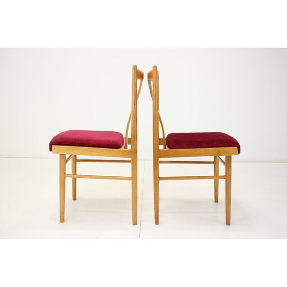 Image 1 of Set van 4 vintage eetkamerstoelen, Tsjecho-Slowakije 1970