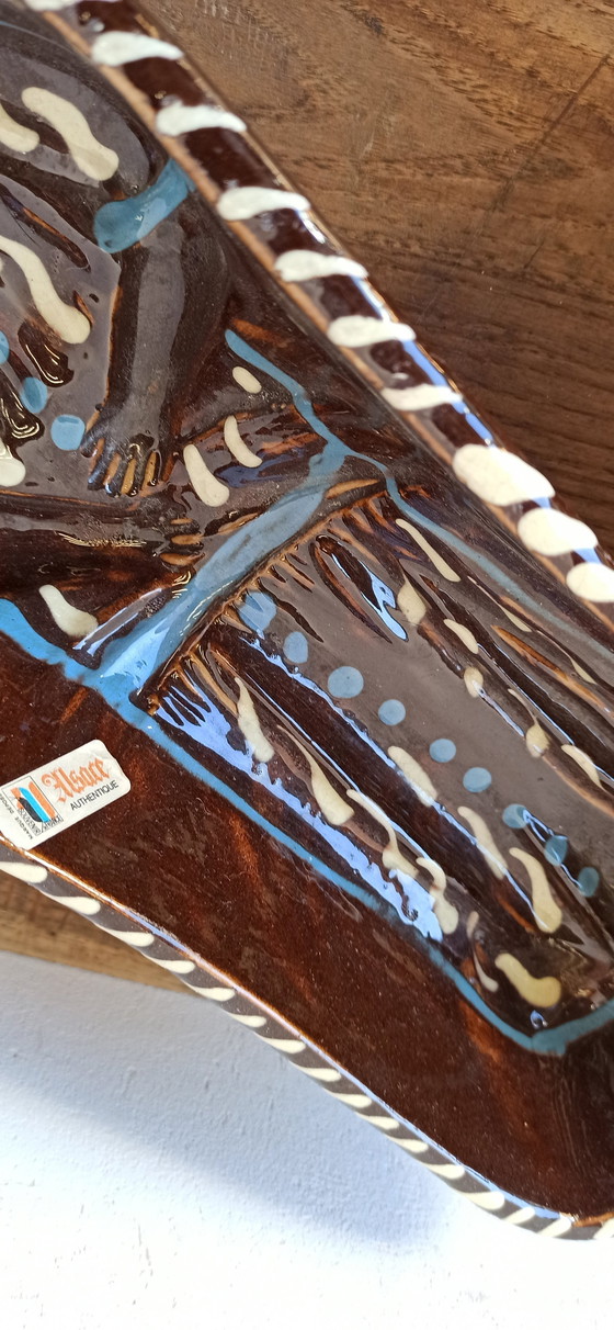 Image 1 of 2x Vintage Elzasser Aardewerk Voedselvorm