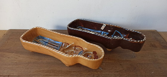 Image 1 of 2x Vintage Elzasser Aardewerk Voedselvorm