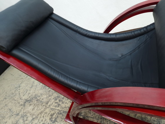 Image 1 of Poltronova Sgarsul schommelstoel designer fauteuil leren fauteuil vintage zeldzaamheid