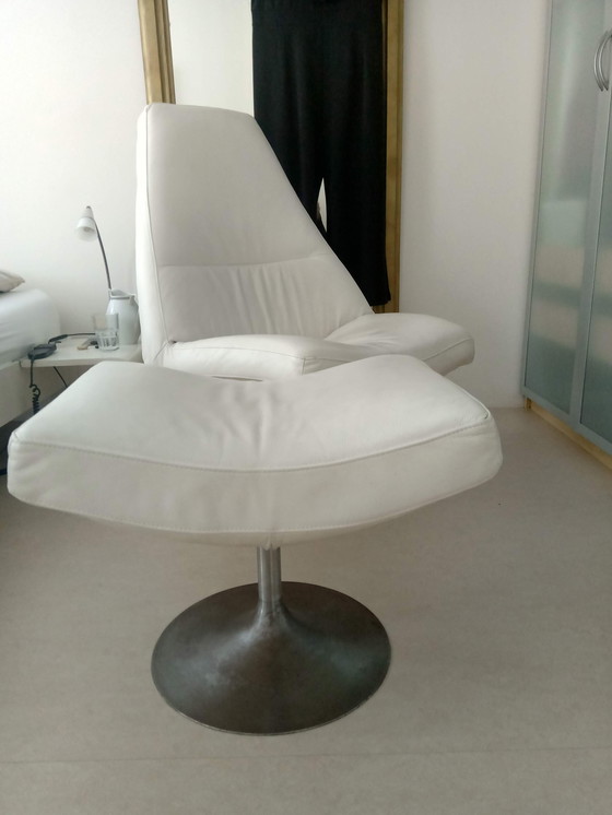 Image 1 of Lion Leren Fauteuil Met Voetenbank