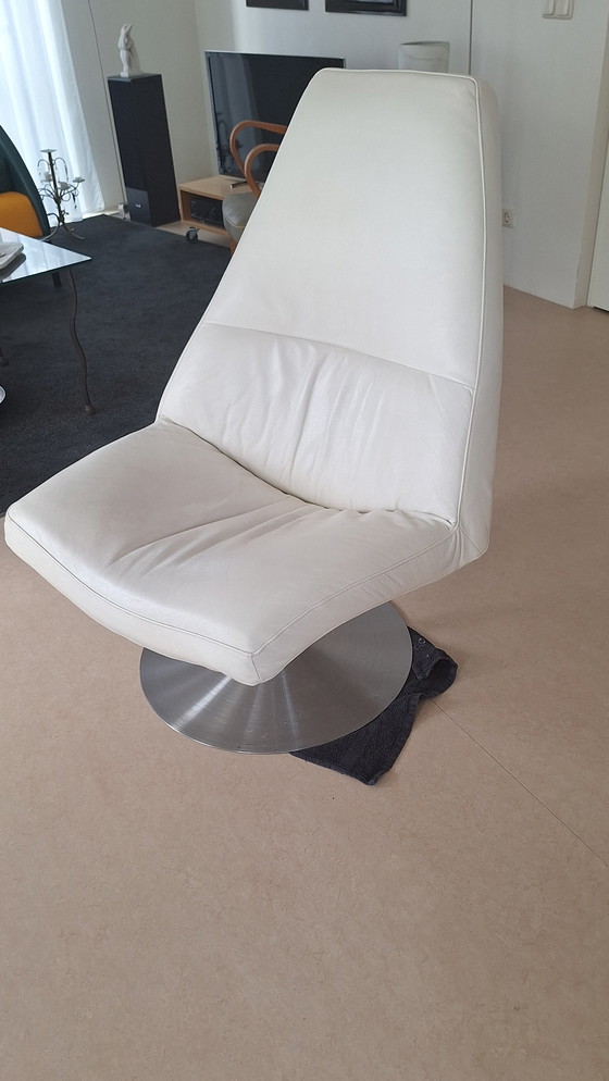 Image 1 of Lion Leren Fauteuil Met Voetenbank