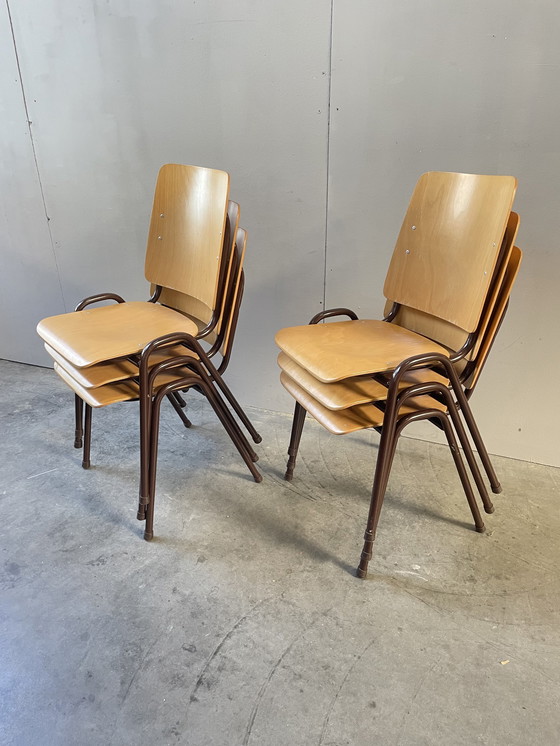 Image 1 of Vintage schoolstoelen (x4)