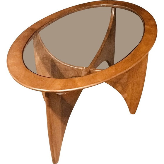 Image 1 of Vintage ovale bijzettafel in teakhout en glas van Viktor Wilkins voor G-Plan, Verenigd Koninkrijk