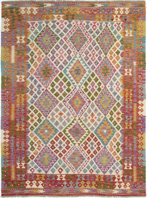 Originele oude stijl Kelim Afghan 236 X 170 Cm Topconditie