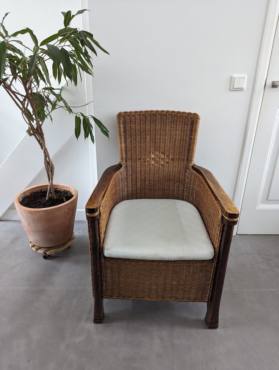 Image 1 of 2x Vintage wicker Stoelen