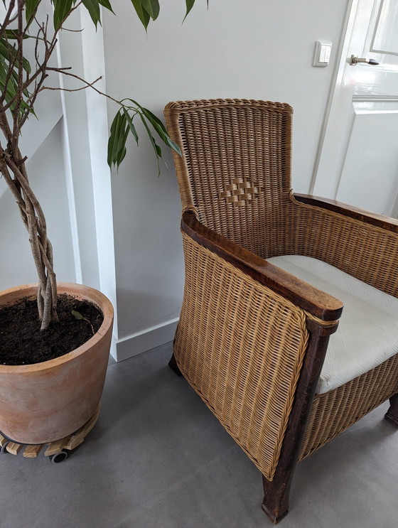 Image 1 of 2x Vintage wicker Stoelen