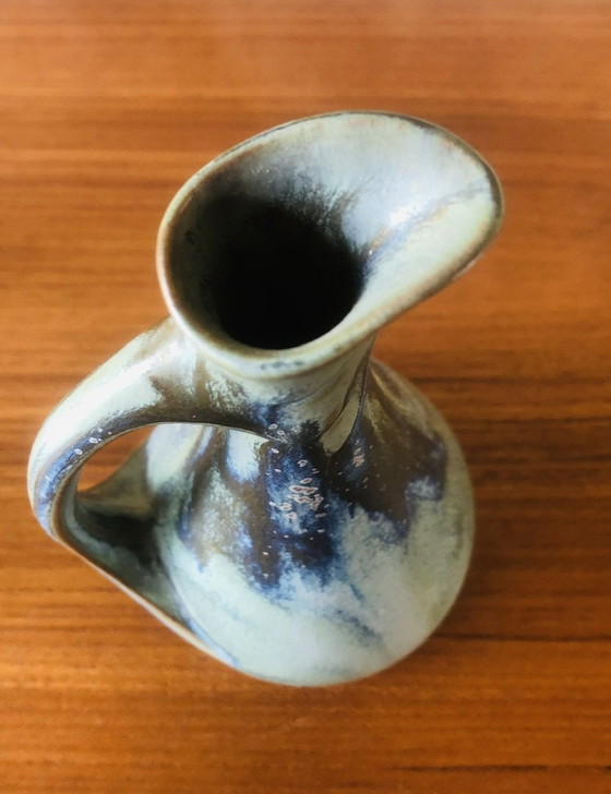 Image 1 of  Art Nouveau, gevlamd aardewerk likeurstel van Denbac, set van 7