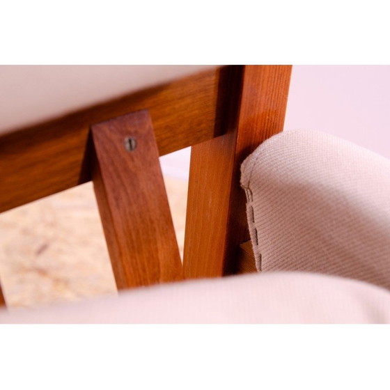 Image 1 of Paar vintage fauteuils in beukenhout en stof, 1970