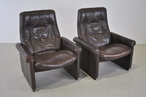 2x lederen De Sede fauteuil