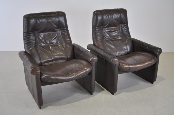 Image 1 of 2x lederen De Sede fauteuil