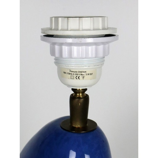 Galets keramische vintage lamp van François Chatain, 1960