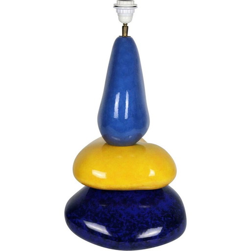 Galets keramische vintage lamp van François Chatain, 1960