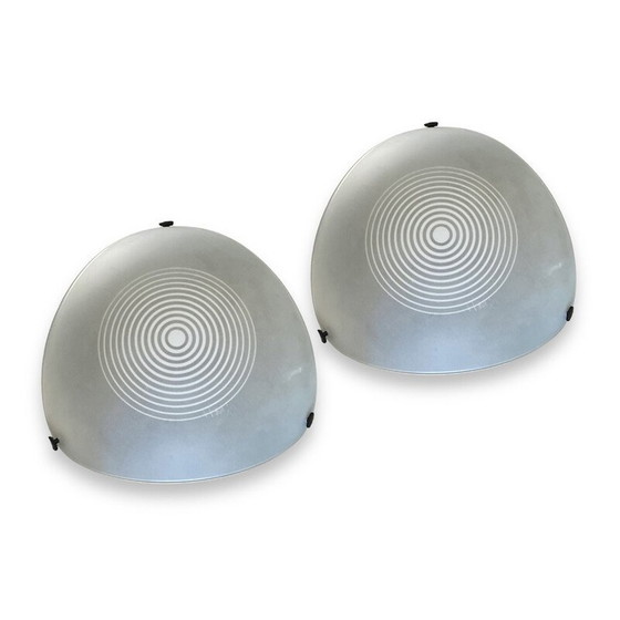 Image 1 of Vintage wandlampen van glas en metaal van Ernesto Gismondi, 1980