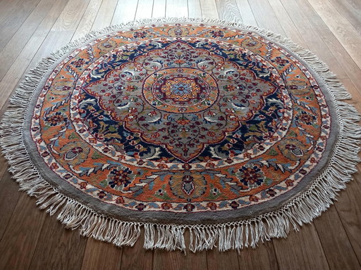 Rond Handgeknoopt Wollen Indiaas Tapijt