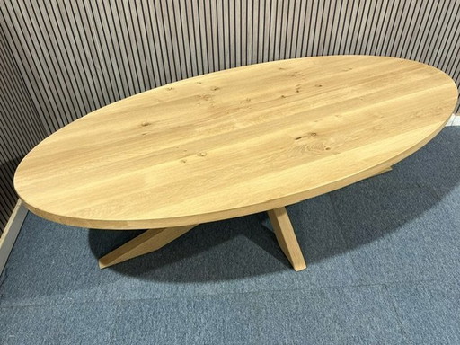 Eiken Salontafel Ovalen Spinpoot
