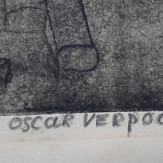 Image 1 of Houten Vissersvlet 5/15 - Ets Oscar Verpoorten - 1980