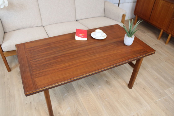 Image 1 of Uitschuifbare vintage teak salontafel 1960 DK