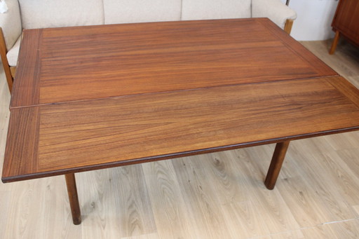 Uitschuifbare vintage teak salontafel 1960 DK