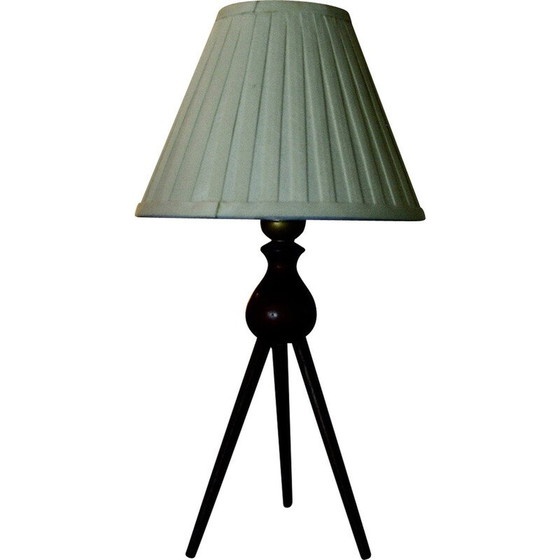 Image 1 of Vintage lamp in de vorm van een maanauto in massief teakhout van Severin Hansen voor Haslev Mobelsnedkeri, Denemarken 1960