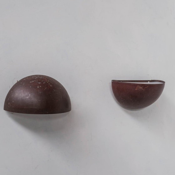 Image 1 of Paar vintage koperen gepatineerde wandlampen, Denemarken