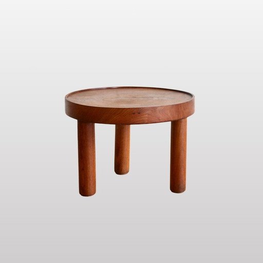 Set van 3 vintage ronde tafels in massief essenhout door Mado Jolain en René Legrand voor House of Edition, Frankrijk 1956