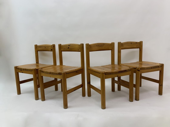 Image 1 of Set van 4 grenen eetkamer stoelen