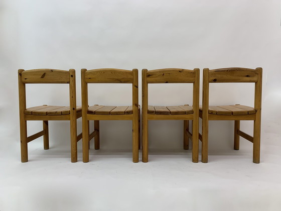 Image 1 of Set van 4 grenen eetkamer stoelen