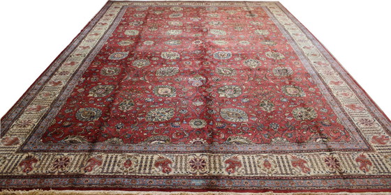 Image 1 of Origineel handgeknoopt Perzisch Tapijt Tabriz 40 Raj Fijn Xxl Maat 560 X 391 Cm Topconditie