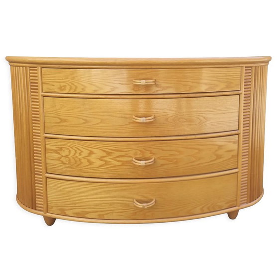 Image 1 of Vintage ladekast van hout en bamboe voor Cerda, Italië 1980