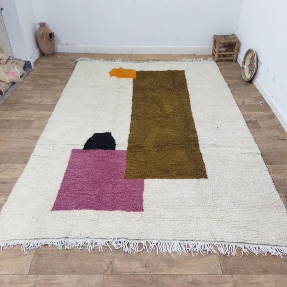 Image 1 of Marokkaanse Berber Tapijt Van Multi-Kleurige Wol - Tapis Berbère Marocain En Laine Multicolore