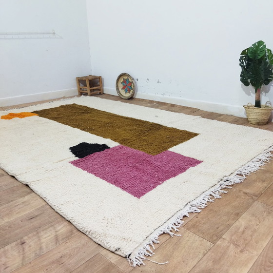 Image 1 of Marokkaanse Berber Tapijt Van Multi-Kleurige Wol - Tapis Berbère Marocain En Laine Multicolore