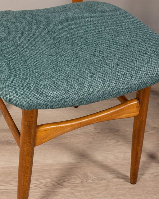 Set van 2 Vintage Italiaanse stoelen in groene stof, jaren 1960