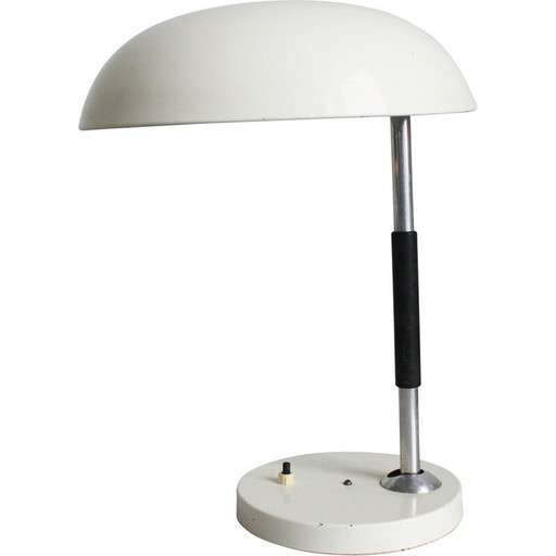 Vintage Bauhaus bureaulamp in metaal en hout van Karl Trabert voor Bünte en Remmler, 1930