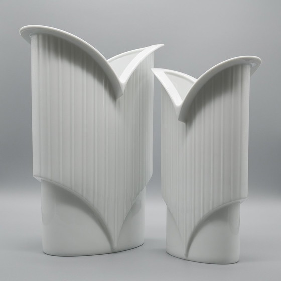 Image 1 of Rosenthal Designer Porseleinen Vaas Duo Jan Van Der Vaart 90S Postmodernistisch Prego