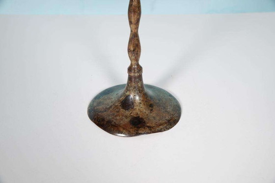 Image 1 of Vintage kandelaar 60s, Japandi bronze patinated chandelier