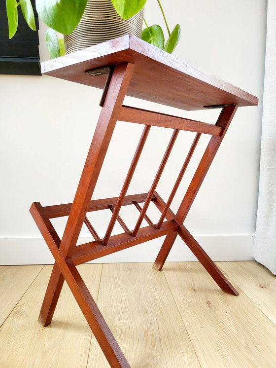 Image 1 of Vintage houten kranten of magazinerek