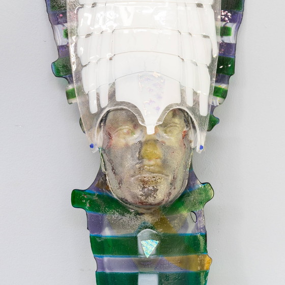 Image 1 of Hans Janssen polychrome glazen masker sculptuur