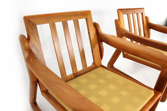 Image 1 of 2x Comfort Denmark Lounge Chair Mid-Century Deense Teak Lounge Chair met scheerwol