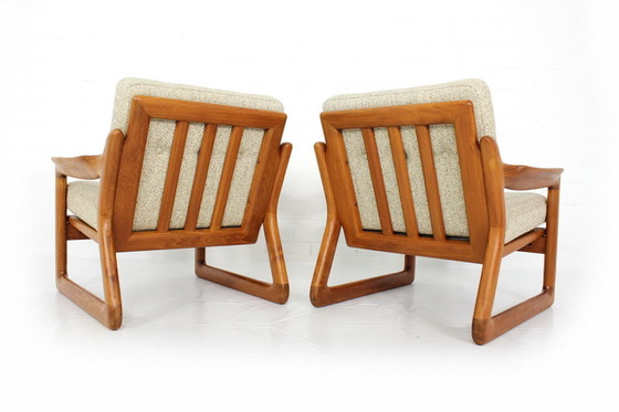 Image 1 of 2x Comfort Denmark Lounge Chair Mid-Century Deense Teak Lounge Chair met scheerwol